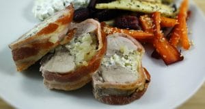 Fyldt svinemørbrad med baconwrap