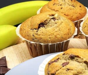 billede med bananmuffins