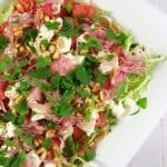 salat med spidskaal vandmelon feta mynte Salat med spidskål, vandmelon, fetaost og mynte