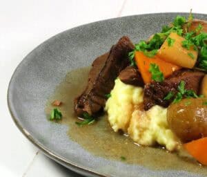 Billede af langtidssimret oksegryde.