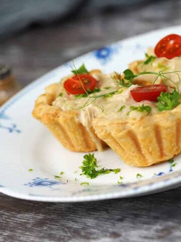 tarteletter med høns i asparges