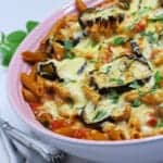 Gratineret-pasta-med-ovnbagte-auberginer-og-mascarpone Gratineret pasta med ovnbagte auberginer og mascarpone