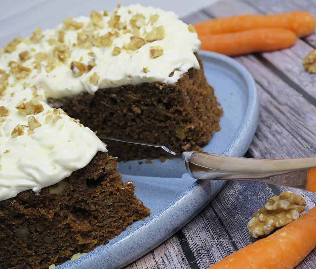 Billede af gulerodskage.