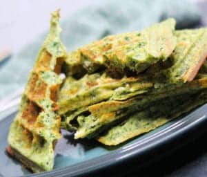 Spinatvafler med feta