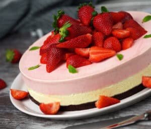 Islagkage med browniebund