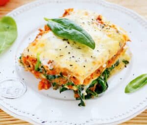 billede med spinatlasagne